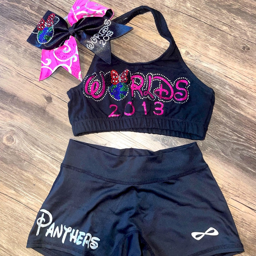 Cheer athletics panthers worlds sports bra set